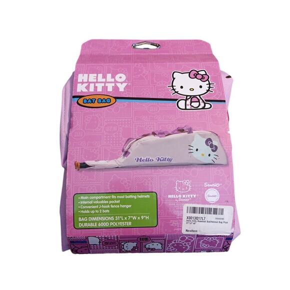 Sanrio Hello Kitty Pink Baseball Bat Helmet Bag Pink White 31Lx7Wx9H New READ - Picture 1 of 7
